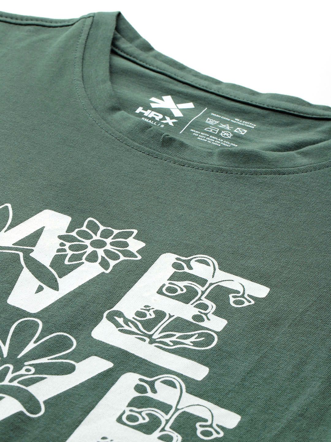 HRX by Hrithik Roshan Typography Printed Pure Cotton T-shirt