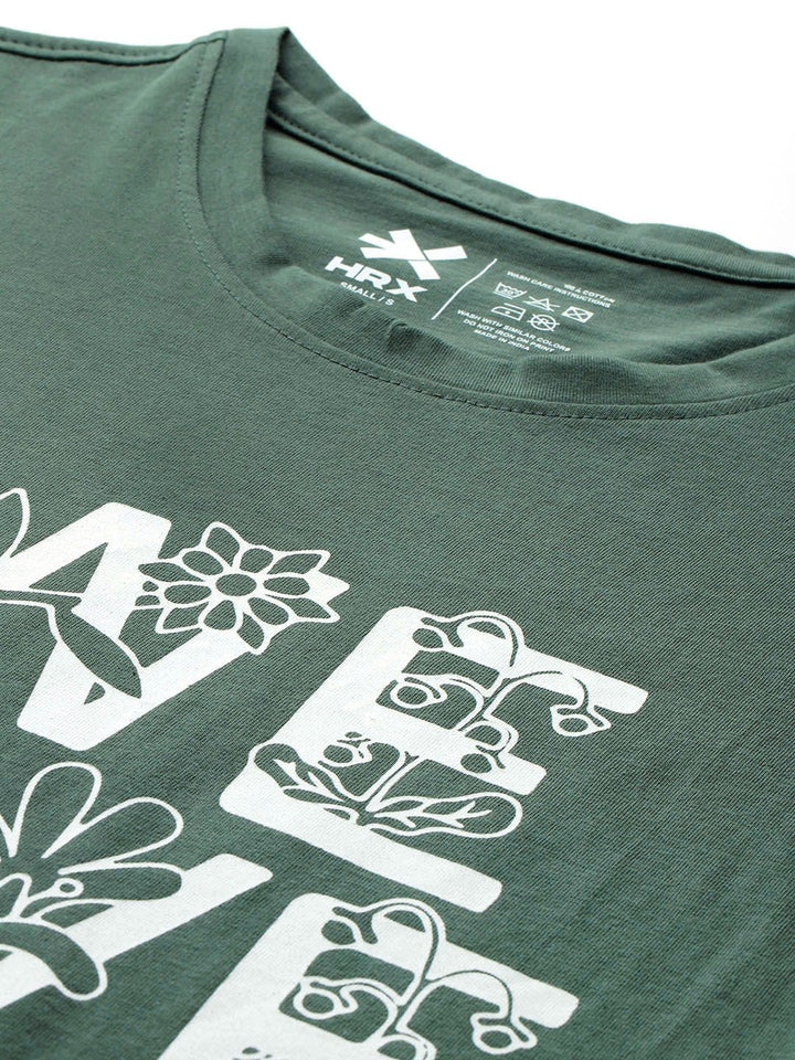 HRX by Hrithik Roshan Typography Printed Pure Cotton T-shirt