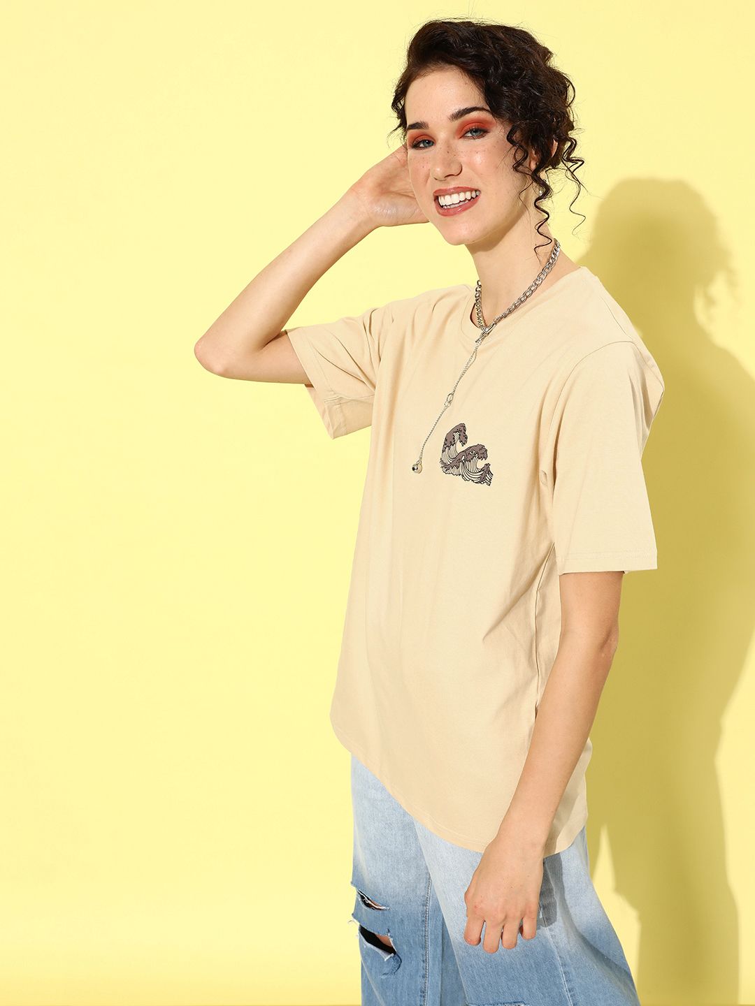 DILLINGER Women Graphic Printed Oversized T-shirt