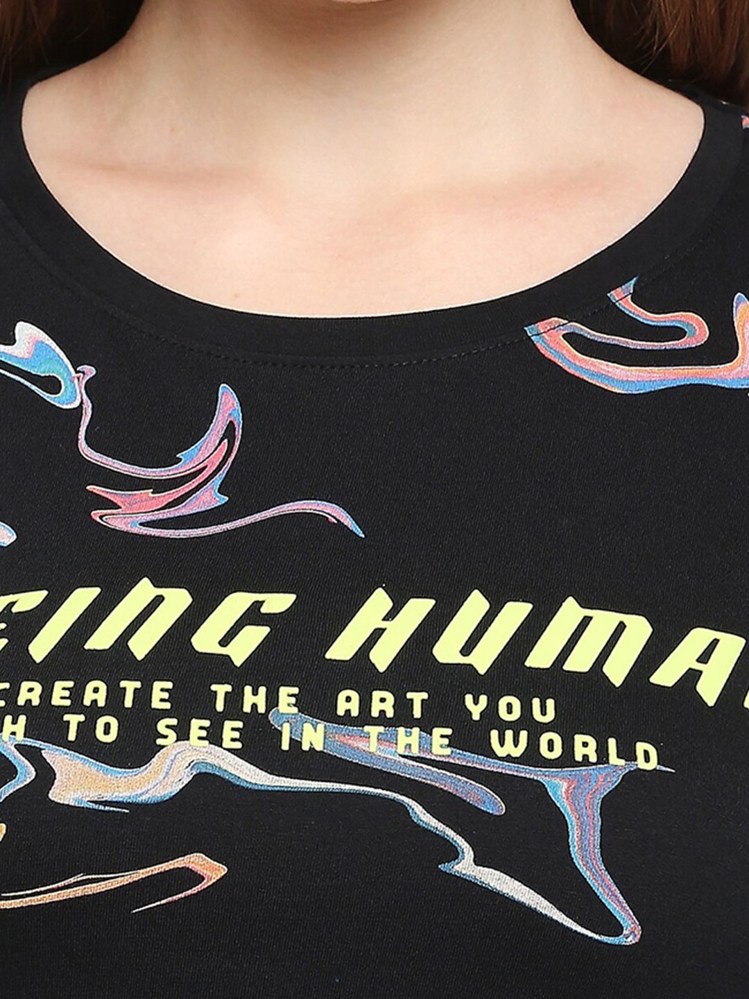 Being Human Abstract Printed Casual Cotton T-shirt