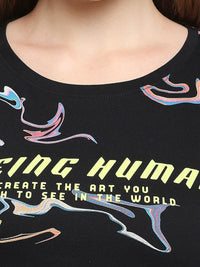 Being Human Abstract Printed Casual Cotton T-shirt