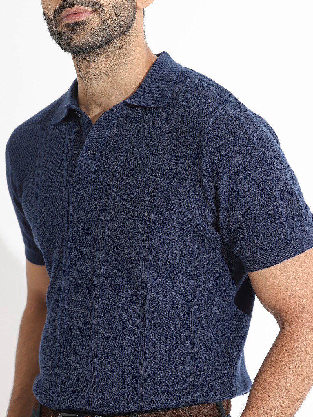 RARE RABBIT Men Mesk Polo Collar Slim Fit Cotton T-Shirt