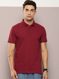 DILLINGER Men Polo Collar Honeycomb Structure T-shirt