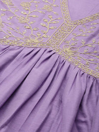 House of Pataudi Embroidered Empire Thread Work Jashn Kurta & Palazzos with Dupatta