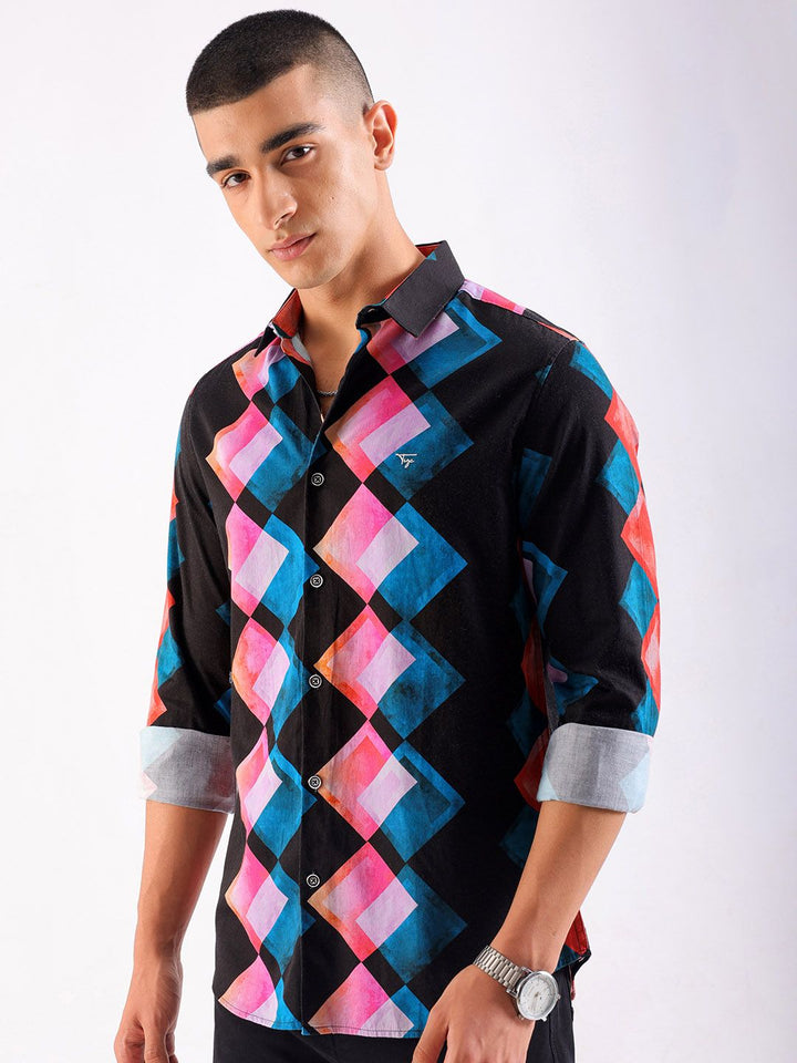 The Indian Garage Co Men Slim Fit Opaque Pure Cotton Printed Party Shirt