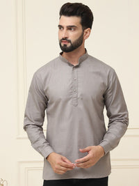 SOJANYA Men Grey Thread Work Kurta