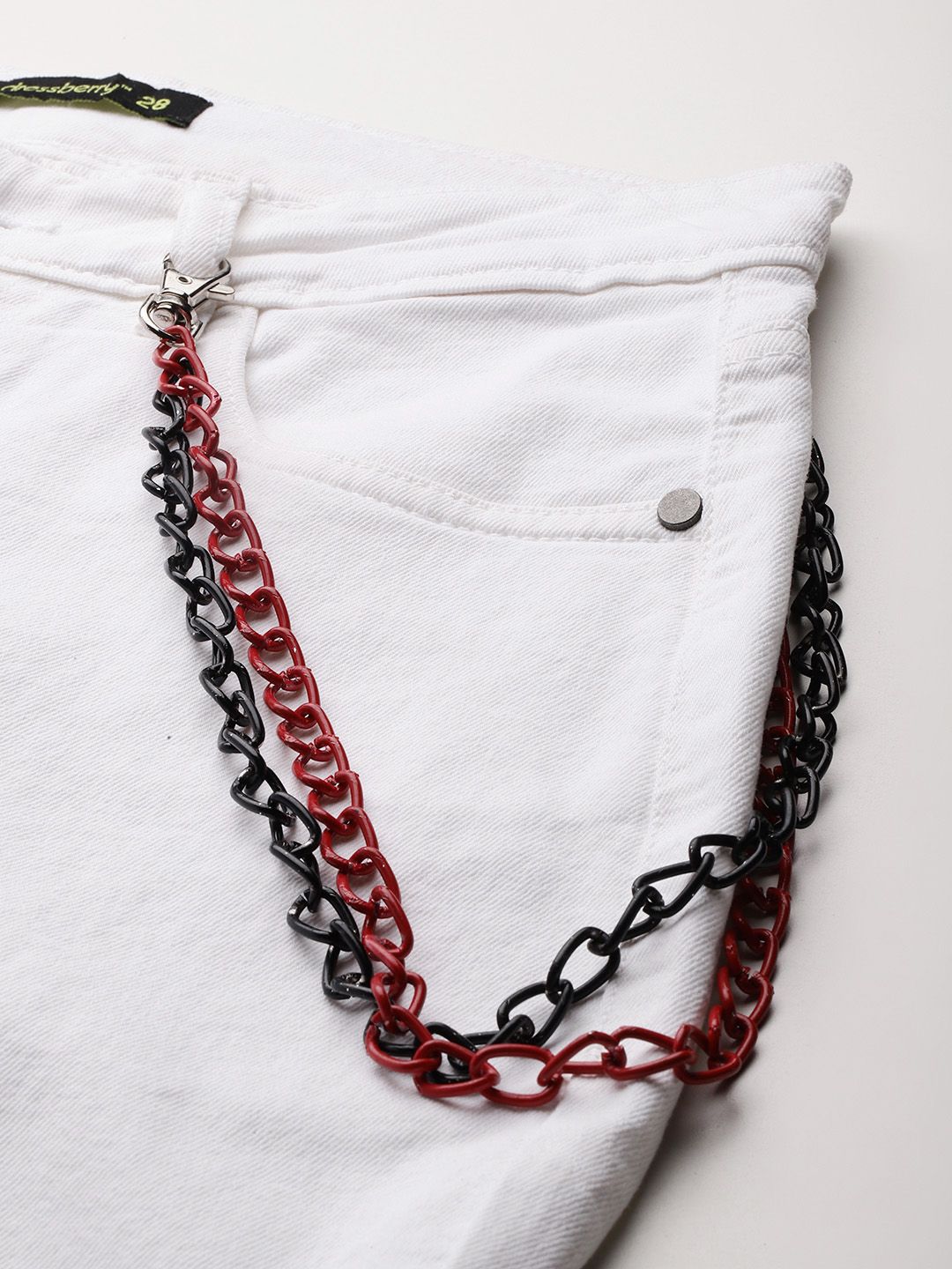 DressBerry Women Mom Fit High-Rise Stretchable Jeans with Chain