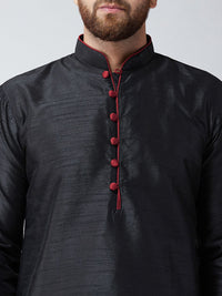 SOJANYA Lelaki Hitam Solid Kurta Lurus