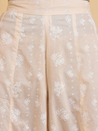 W Women Floral Printed Loose Fit Pure Cotton Trousers