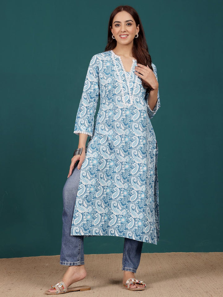 Varanga Women Paisley Printed Indie Florals Kurta