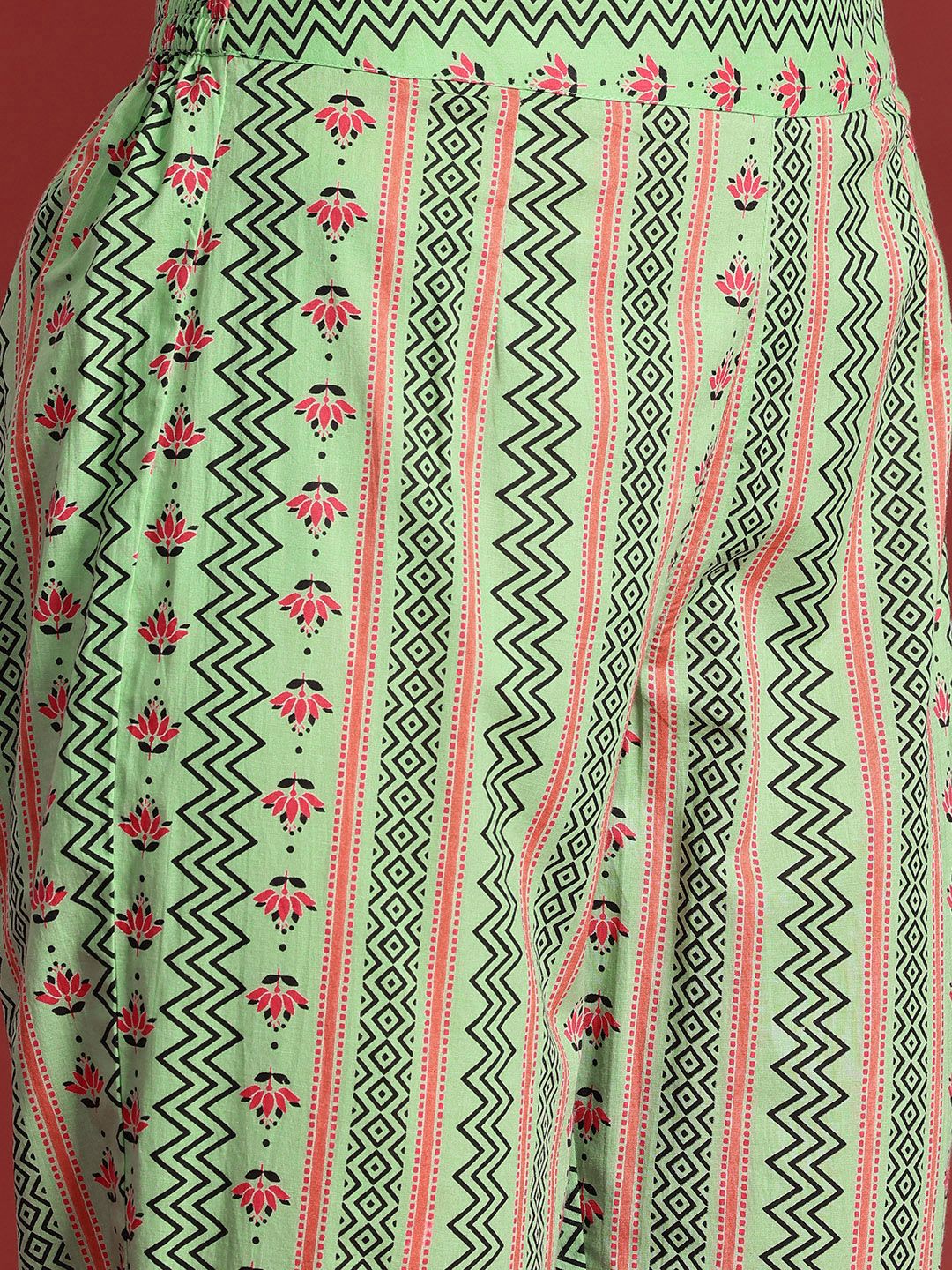 Anouk Printed Pure Cotton A-Line Kurta with Trousers