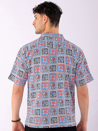 The Indian Garage Co Men Relaxed Fit Indie Geo Mosaic Printed Resortwear Shirt