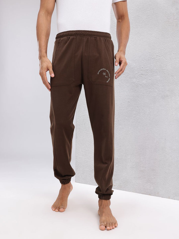 HRX by Hrithik Roshan Men Typography Print Detail Mid-Rise Yoga Joggers