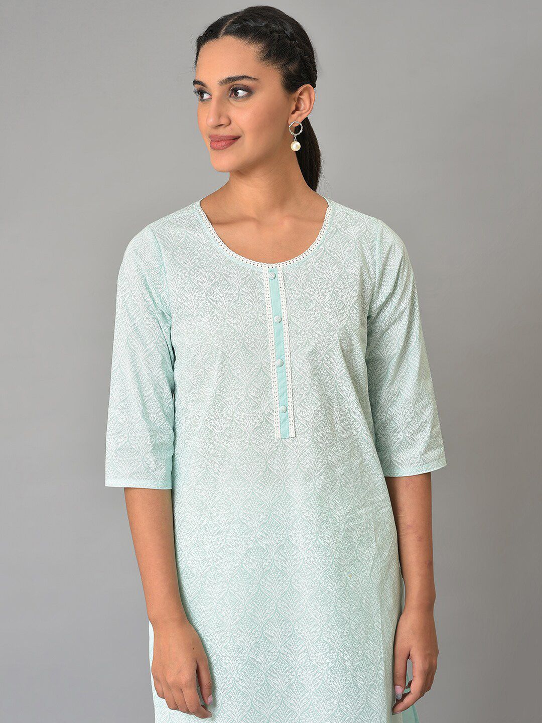 AURELIA Printed Pure Cotton Straight Kurta