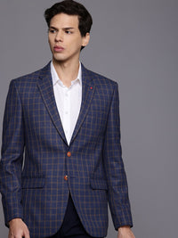 Raymond Checked Single-Breasted Contemporary Fit Formal Blazer