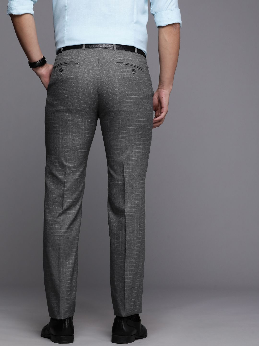 Raymond Men Checked Slim Fit Trousers