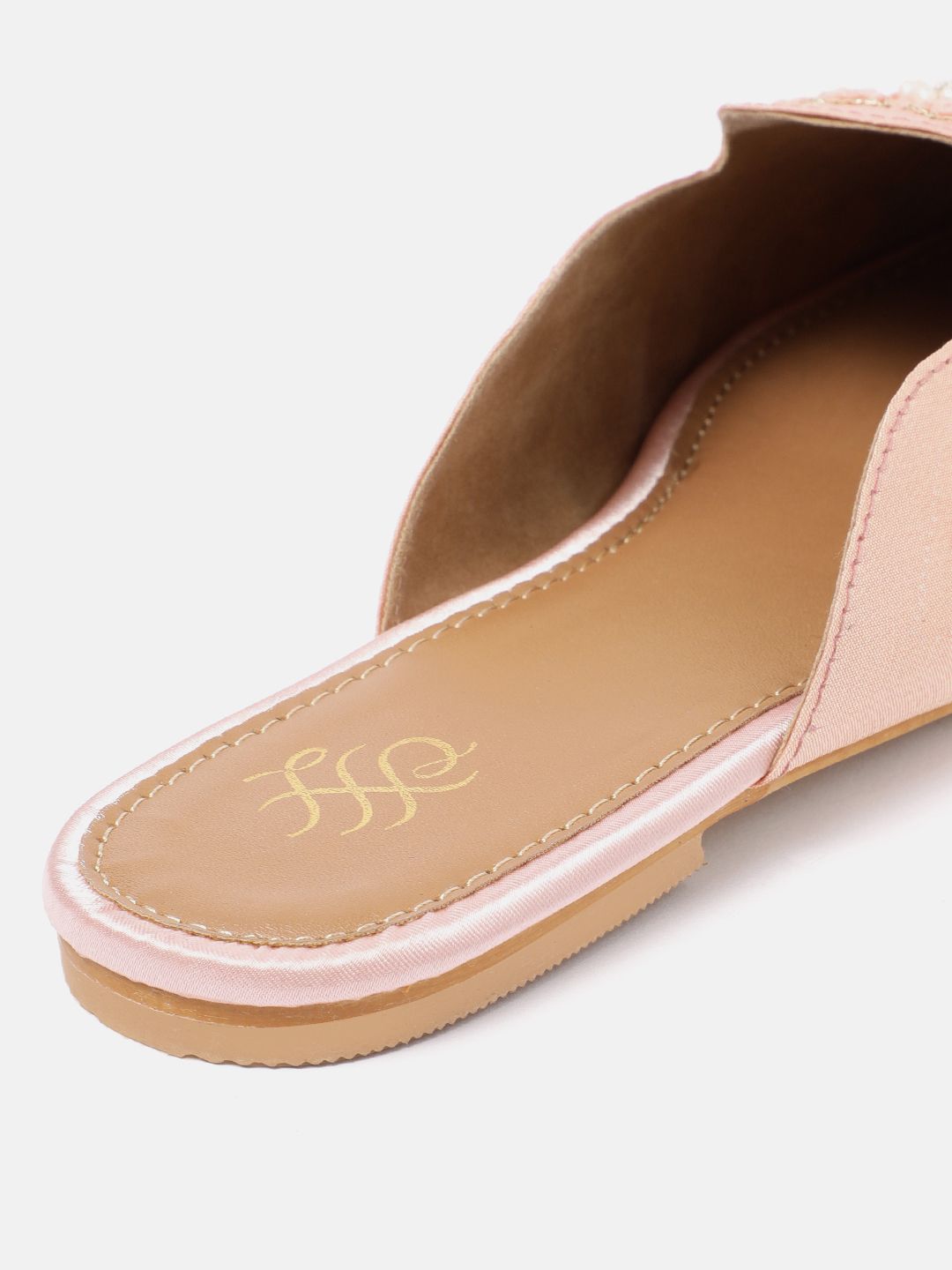 House of Pataudi Floral Embroidered Mules
