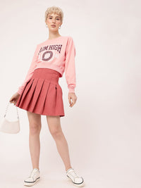 DressBerry Varsity Cool Printed Oversized Crop Sweatshirts