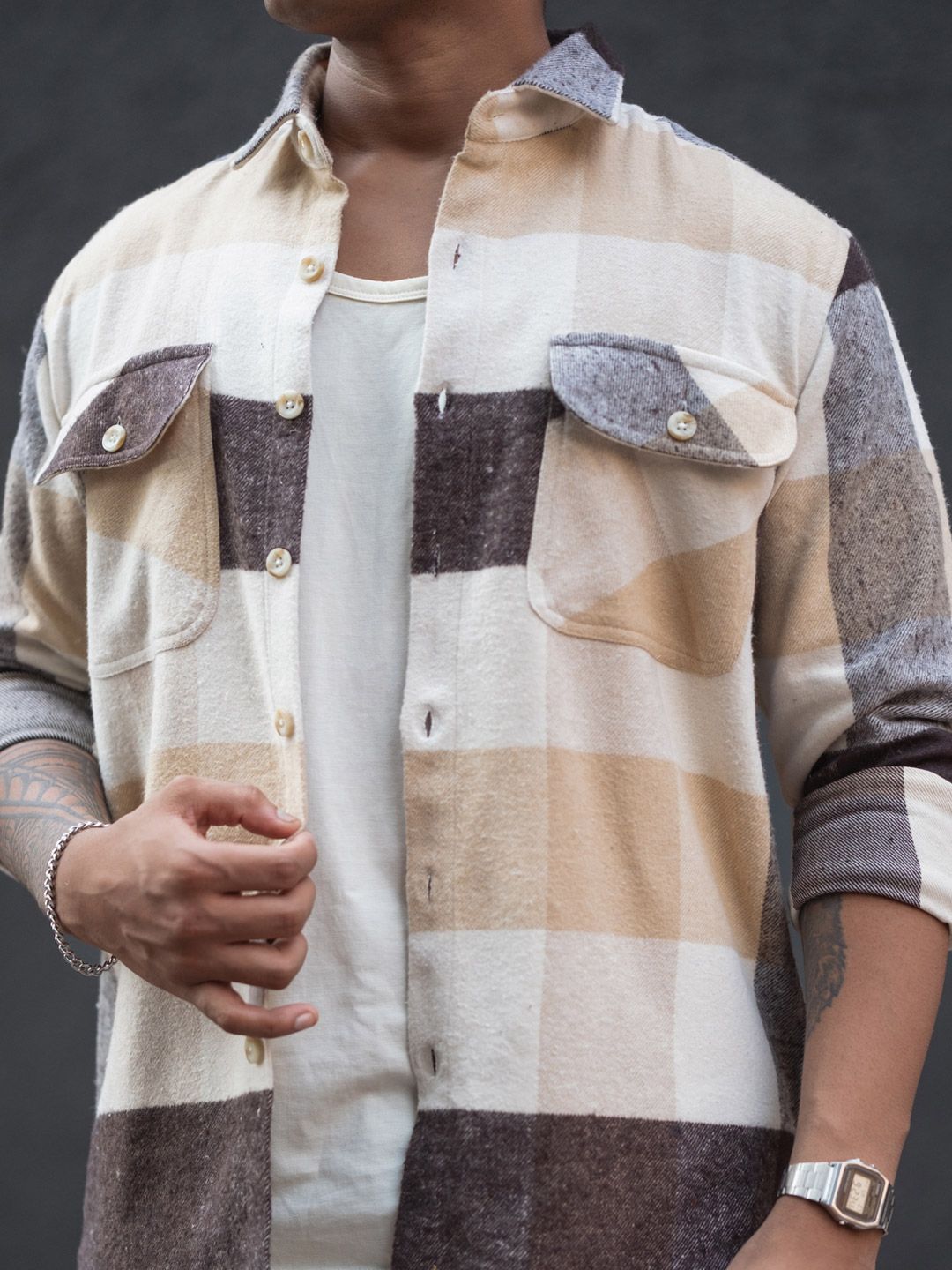 Powerlook Men Checked Casual Shirt