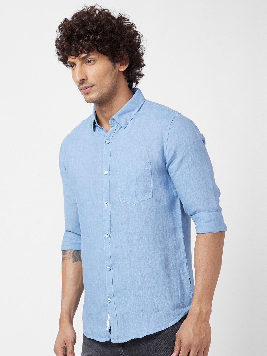 SPYKAR Classic Slim Fit Linen Casual Shirt