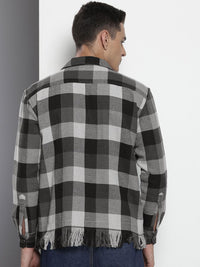 The Indian Garage Co Pure Cotton Checked & Textured Relaxed Fit Casual Shirt