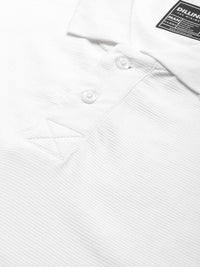 DILLINGER Men Solid Honeycomb Structure Oversized Cotton Polo T-Shirt