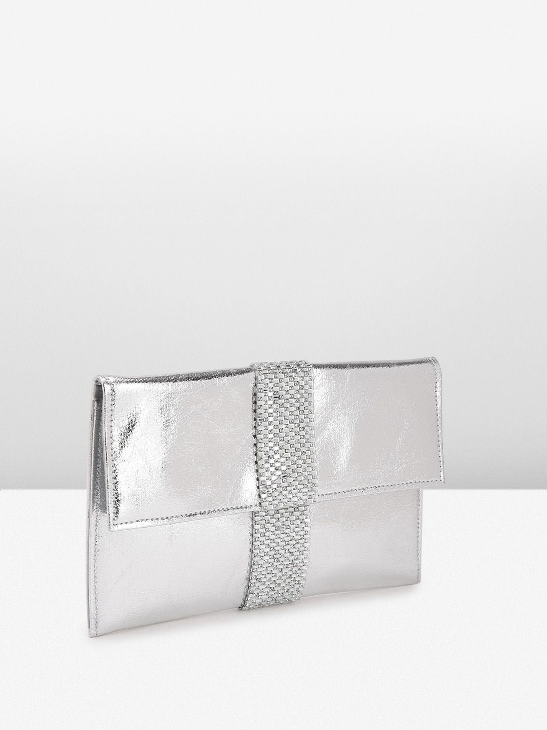 Anouk Abstract Textured Embellished Envelope Clutch