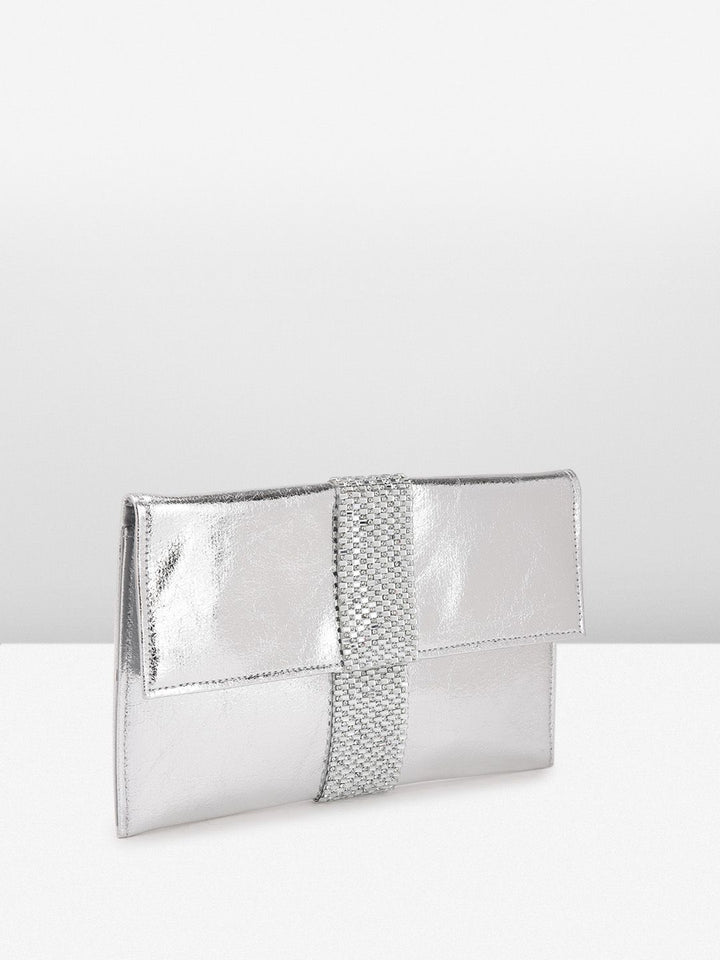 Anouk Abstract Textured Embellished Envelope Clutch