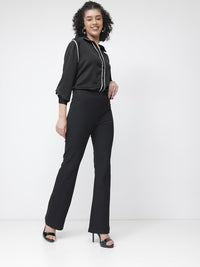 DressBerry Monochrome Geo-Matrix High-Low Hem Longline Shirt