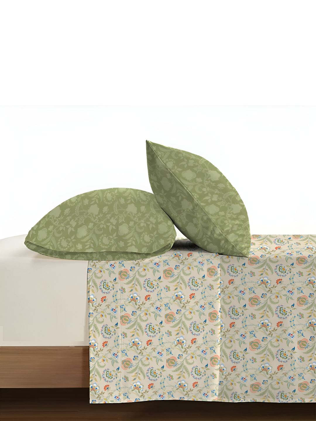 TRIDENT English Chintz Soft Comfort Flat 210TC King Pure Cotton Bedsheet Set