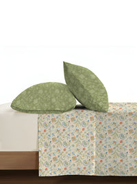 TRIDENT English Chintz Soft Comfort Flat 210TC King Pure Cotton Bedsheet Set