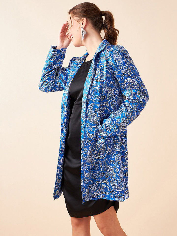 Antheaa Bodycon Dress With Ethnic Motifs Printed Jacket