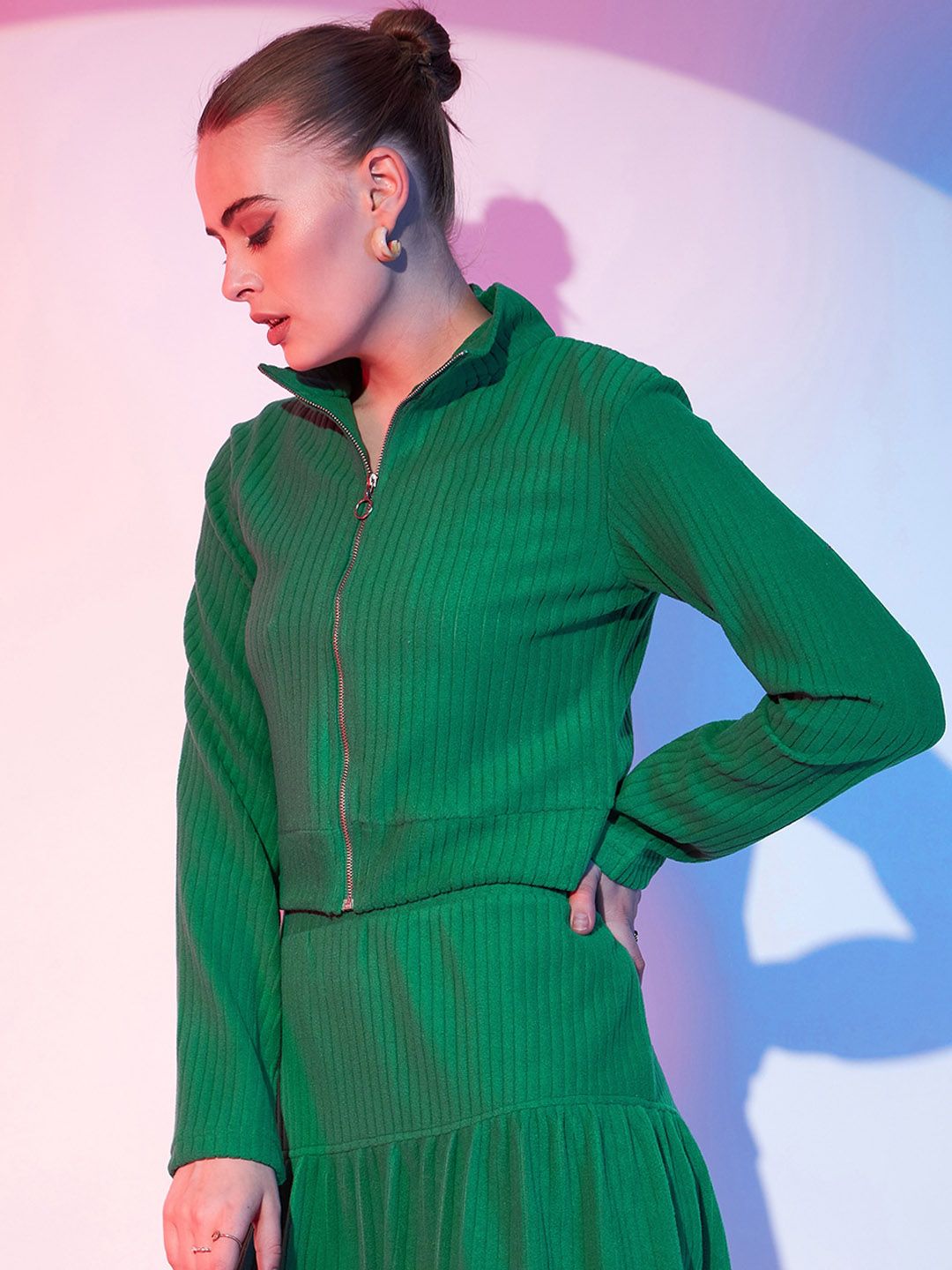 STREET 9 Mock Collar Open Front Jacket