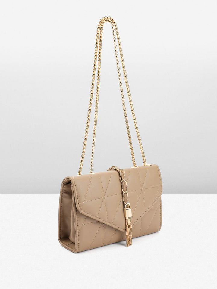 DressBerry Structured Quilted Sling Bag with Lock Detail