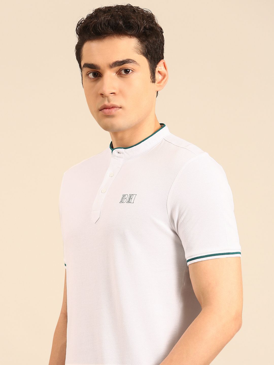 Being Human Mock Collar Pure Cotton T-shirt