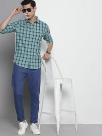 The Indian Garage Co Men Blue Slim Fit Trousers