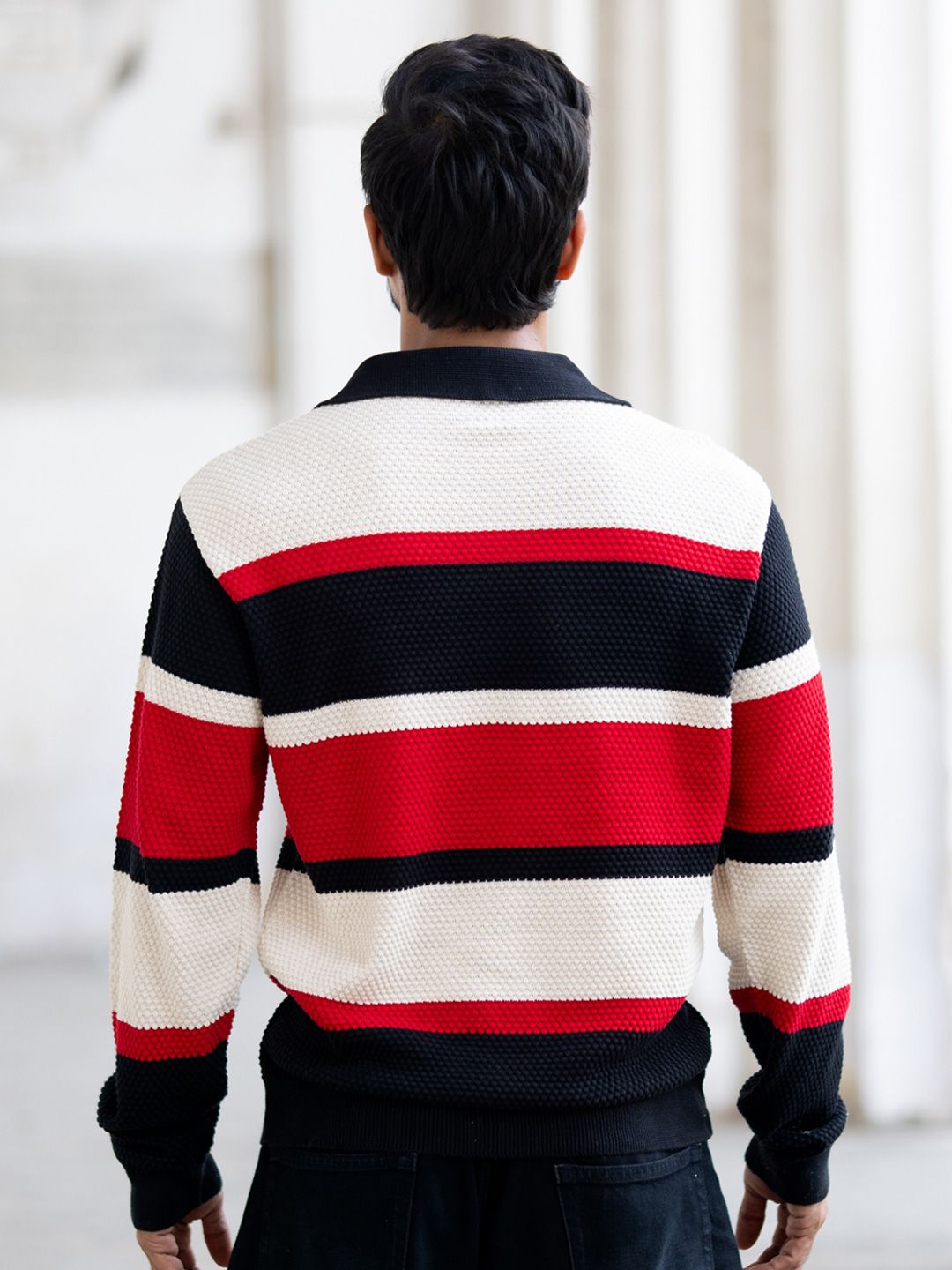 Powerlook Men Striped Polo Collar T-shirt