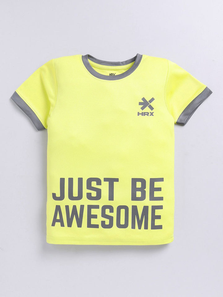HRX by Hrithik Roshan Boys Typography Printed Moisture Wicking T-shirt