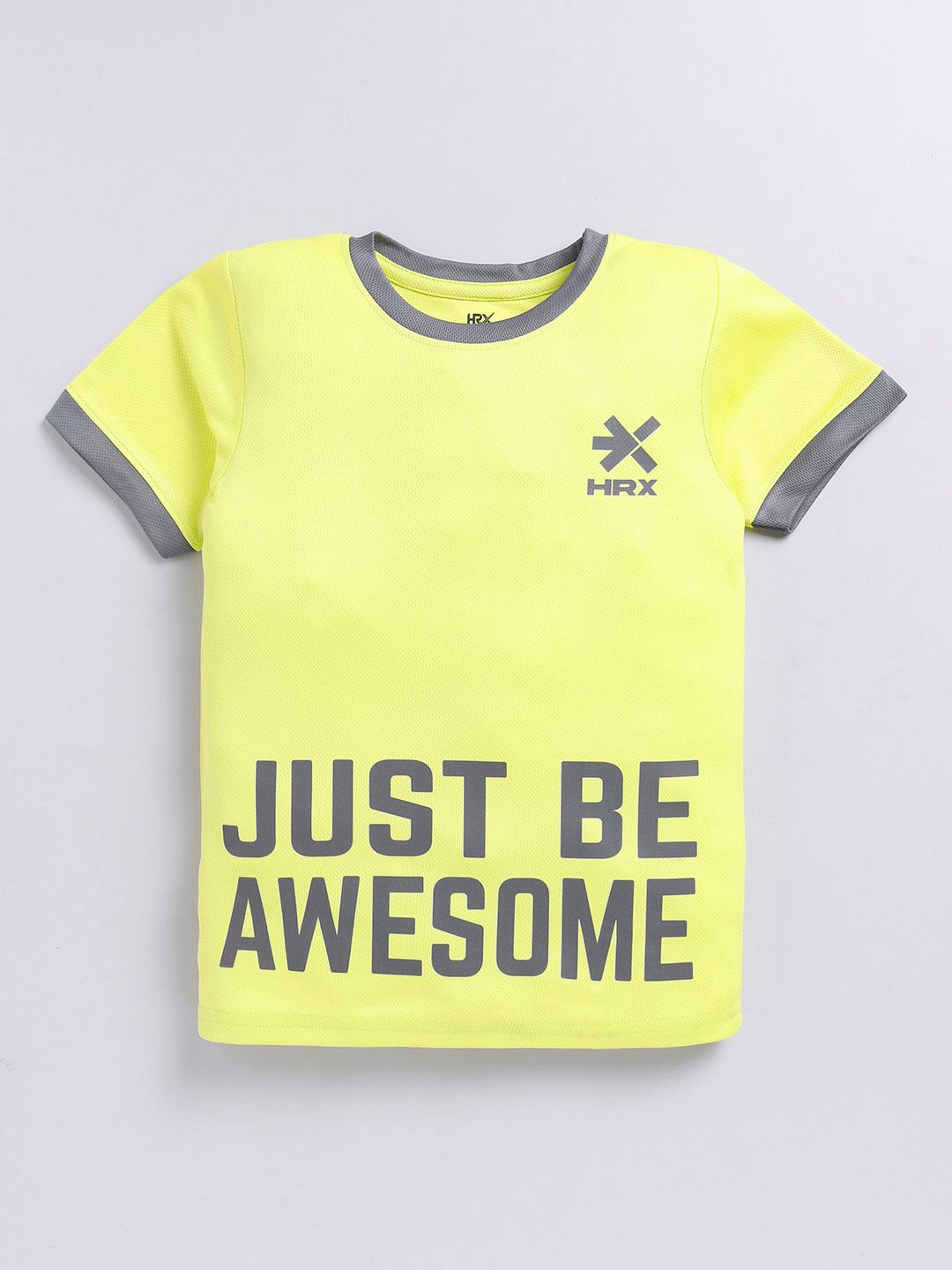 HRX by Hrithik Roshan Boys Typography Printed Moisture Wicking T-shirt