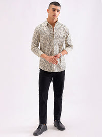 The Indian Garage Co Men Comfort Printed Cotton Casual Shirt