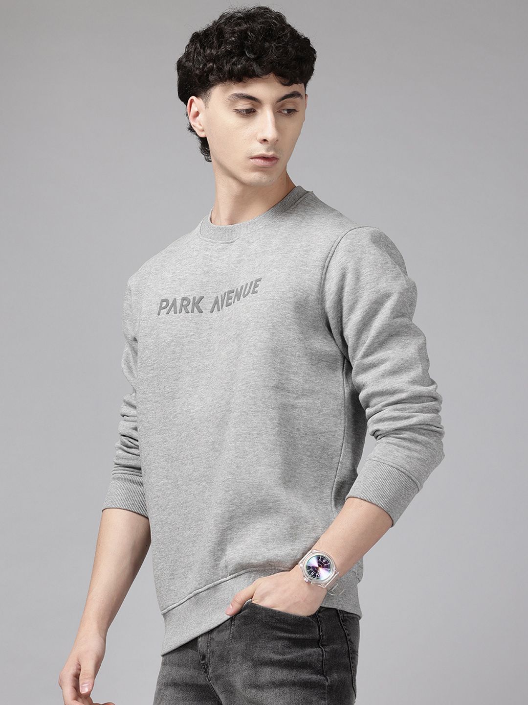 Park Avenue Brand Logo Printed Pullover Sweatshirt