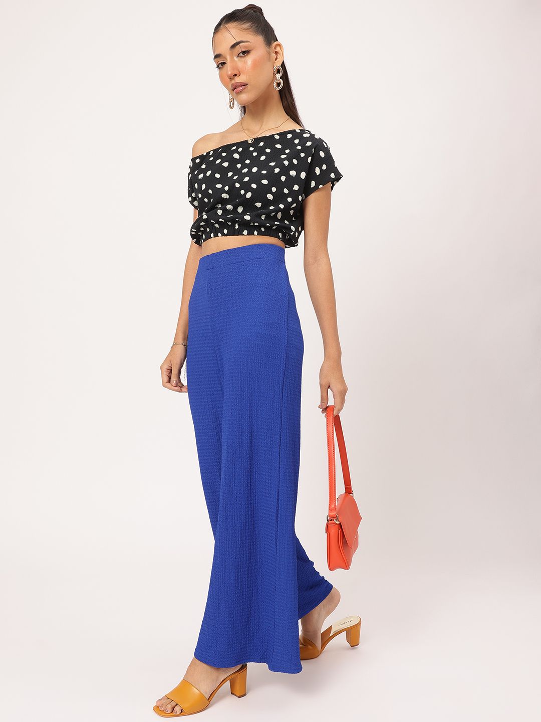 DressBerry Printed One-Shoulder Crop Top