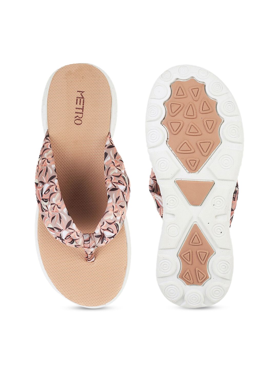 Metro Tropical Printed Open Toe Flats