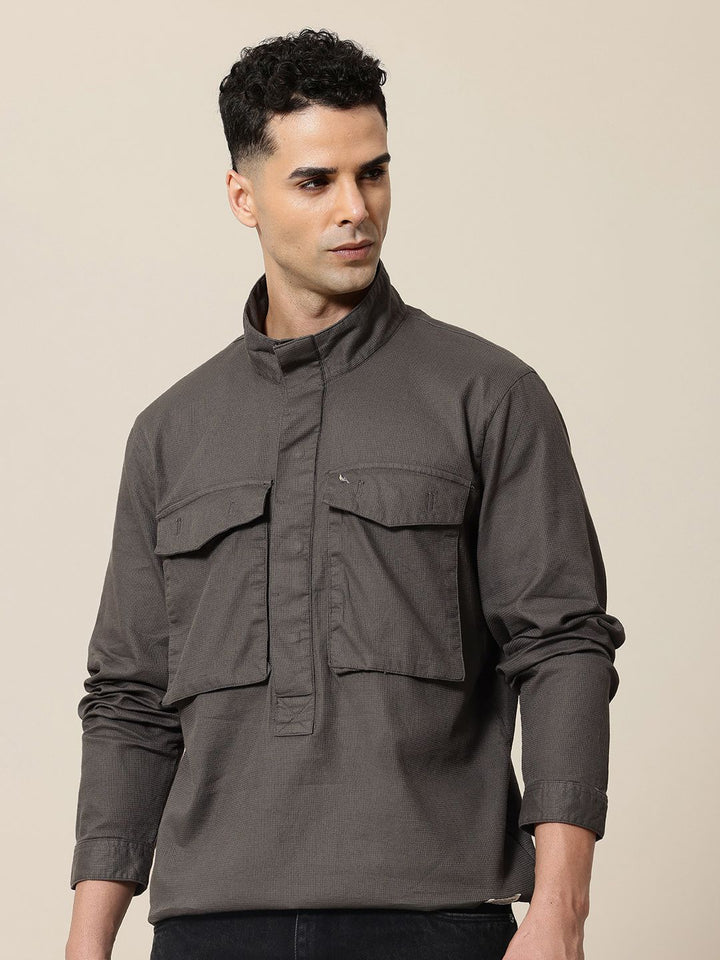 Mr Bowerbird Liberal Fit Self Checked Pure Cotton Casual Shirt
