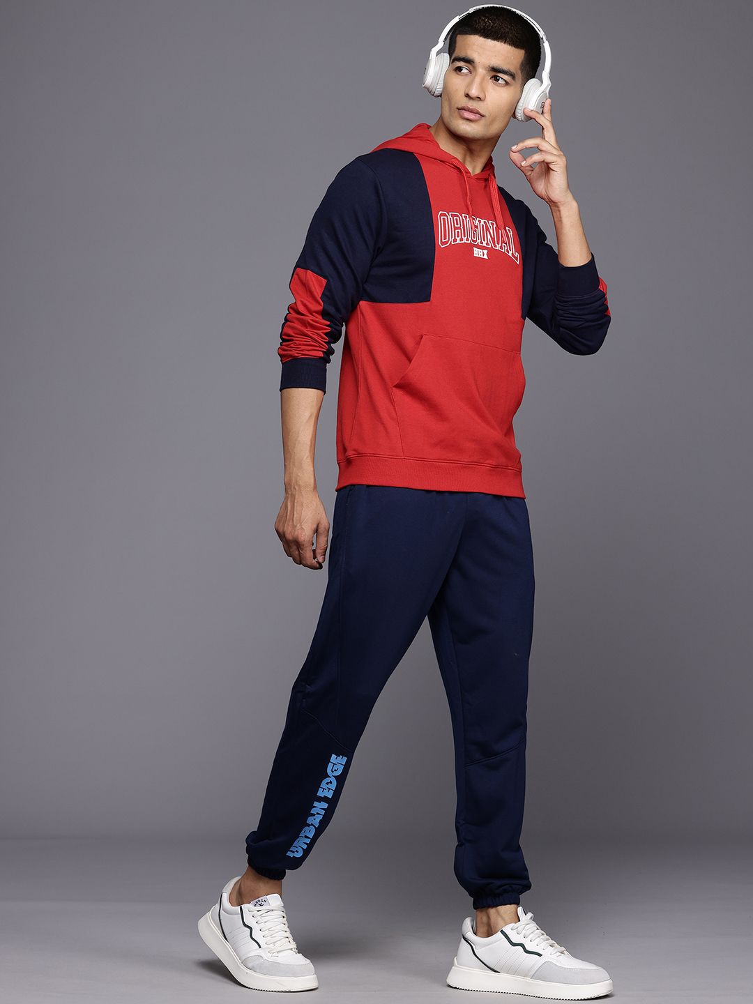 HRX by Hrithik Roshan Colourblocked Hooded Sweatshirt