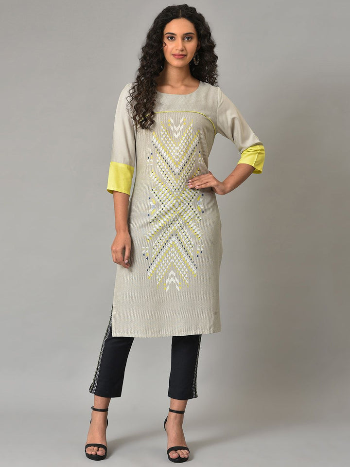 W Geometric Printed Straight Kurta