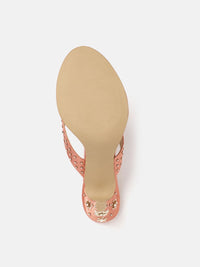 House of Pataudi Embellished Handcrafted Ethnic Slim Heels