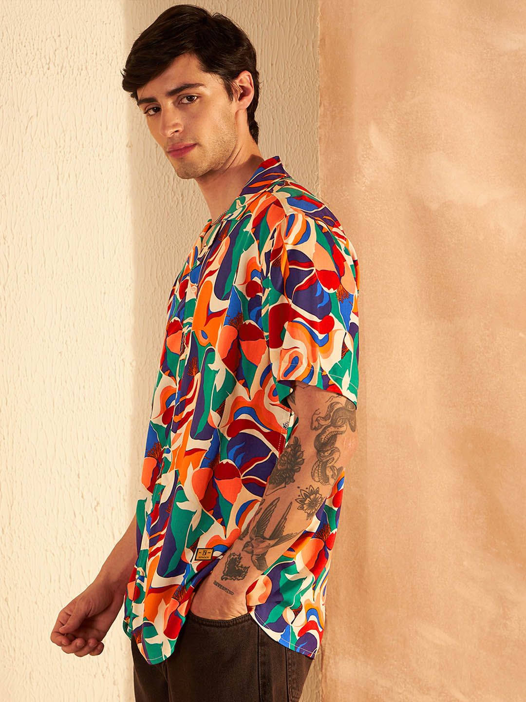 DENNISON Smart Block Printed Casual Shirt