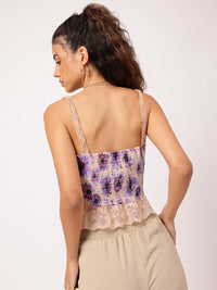 DressBerry Floral Fantasy Lace Inserts Regular Top