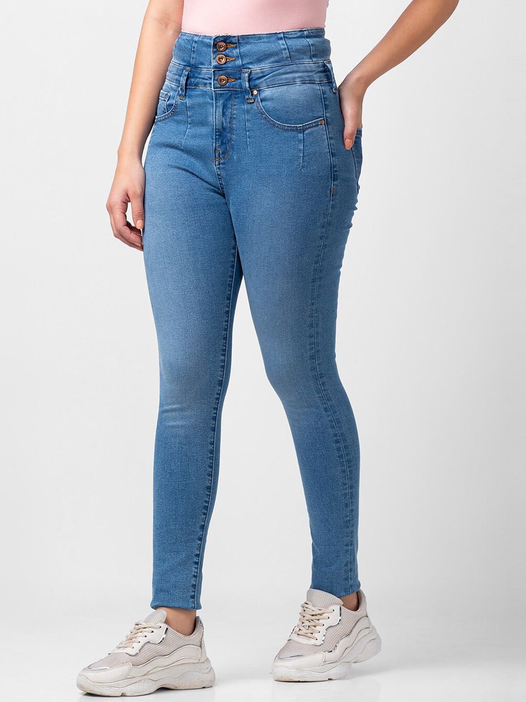 SPYKAR Women Cotton Skinny Fit Mid-Rise Jeans
